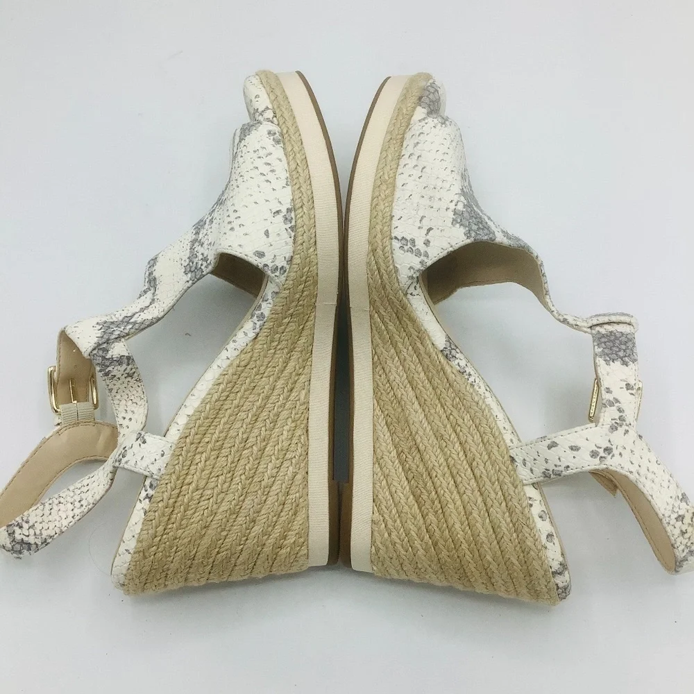 NEW Cole Haan Cloudfeel Embossed Leather Snakeskin‎ Wedge Sandals